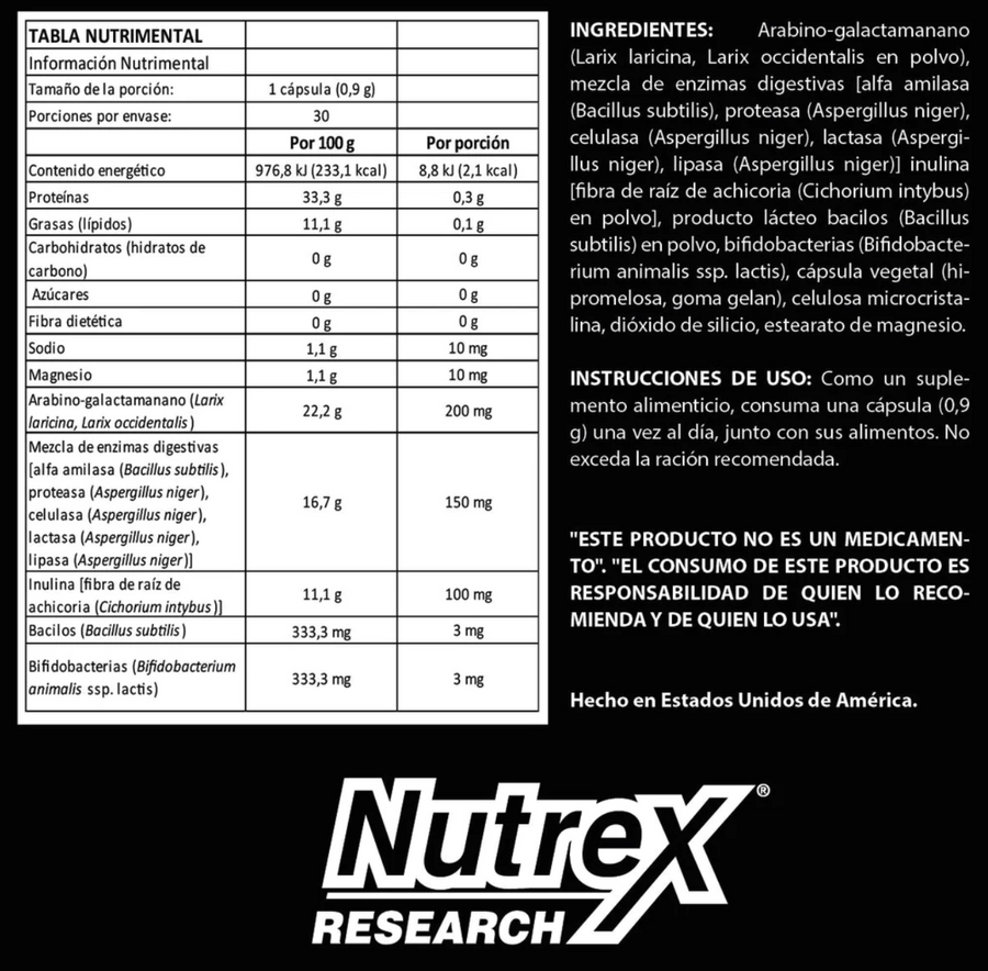 NUTREX LIPO 6 BLACK PROBIOTIC 30 CAPS