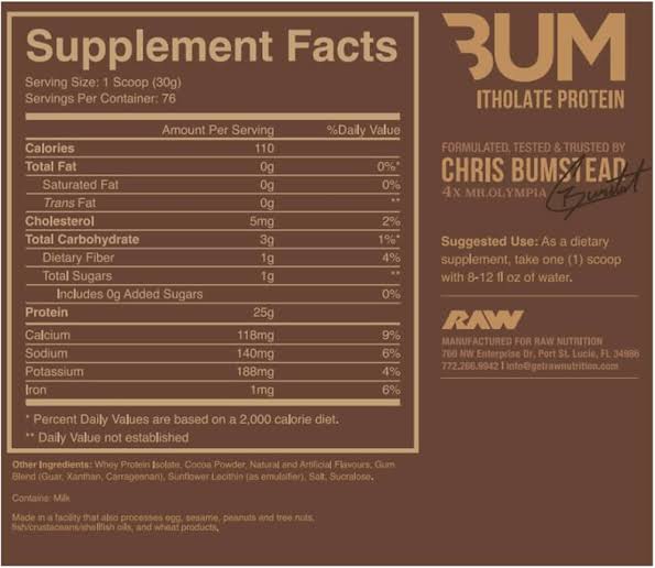 RAW CBUM ITHOLATE PROTEIN 5LBS