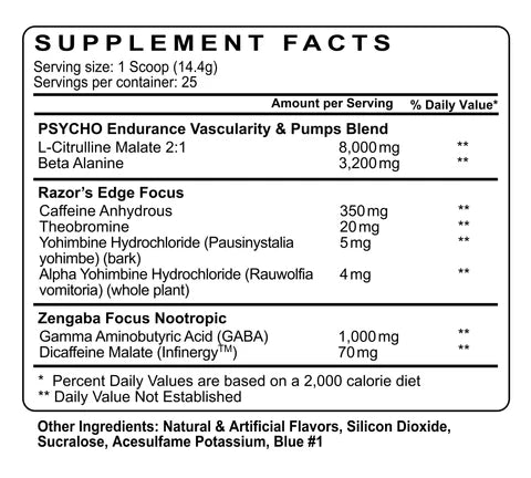 PSYCHO PHARMA EDGE OF INSANITY PRE WORKOUT